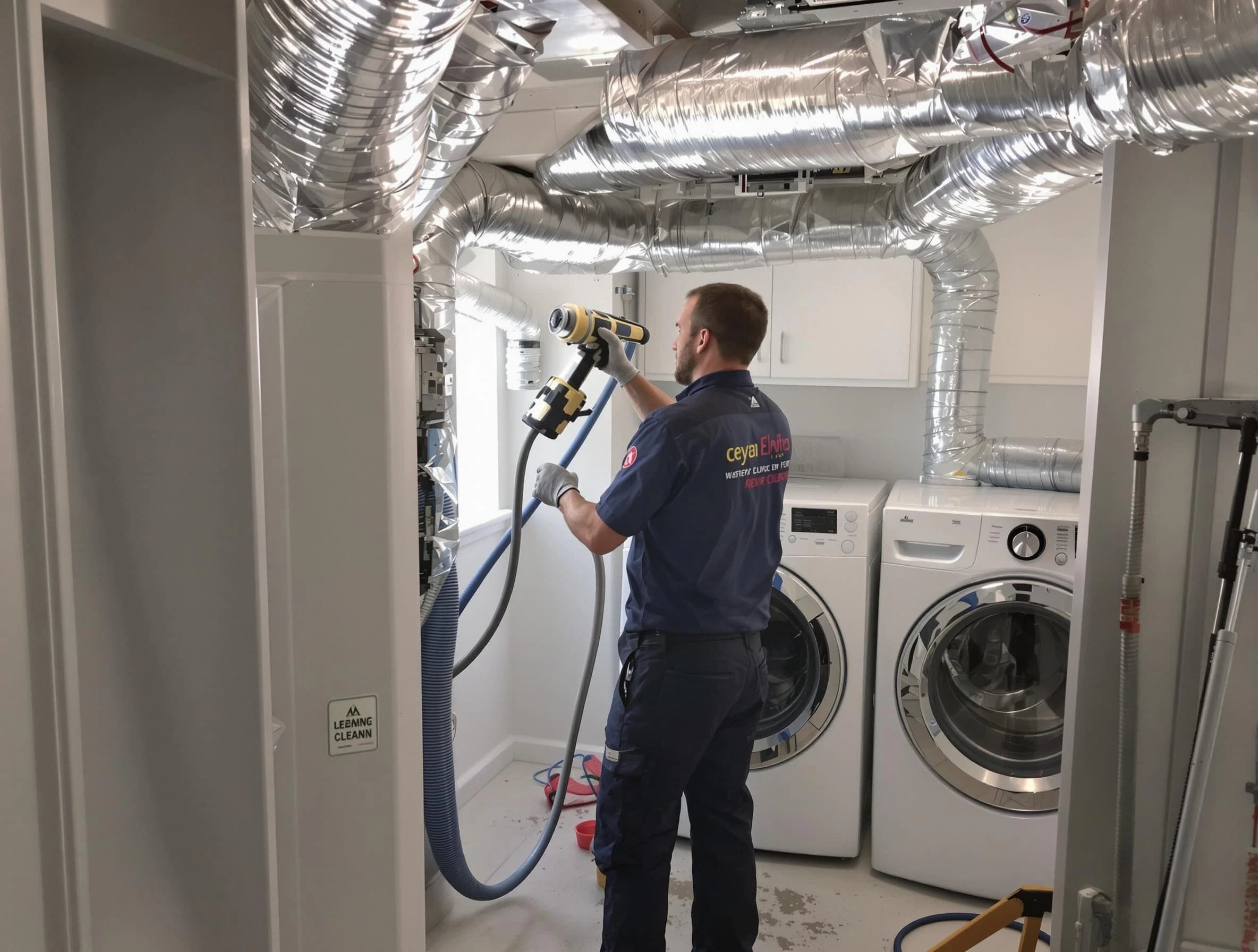 Riverside Dryer Vent Cleaning specialist using advanced equipment for thorough duct cleaning in Riverside